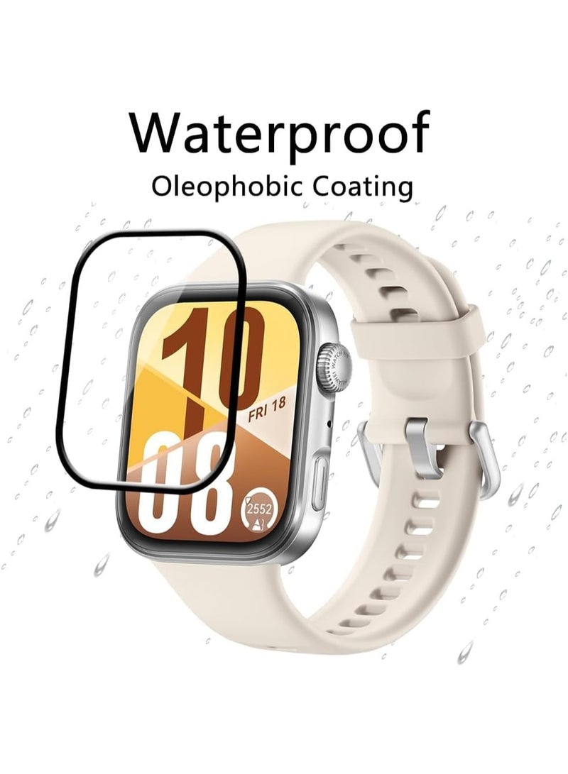 واقي شاشة لساعة هواوي فيت 4، فيلم حماية ثلاثي الأبعاد منحني بحواف ناعمة [مضاد للخدش] [خالٍ من الفقاعات] [مقاوم للكسر للغاية] [حساس للغاية] (ليس زجاجًا) - Image 3